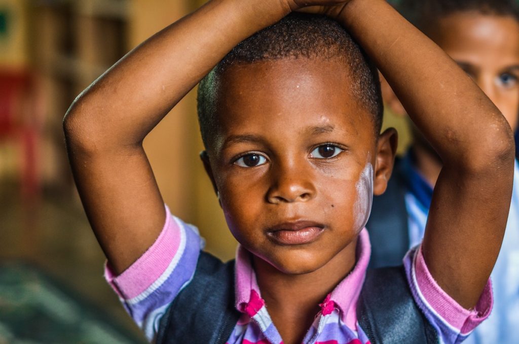 young boy with brown eyes